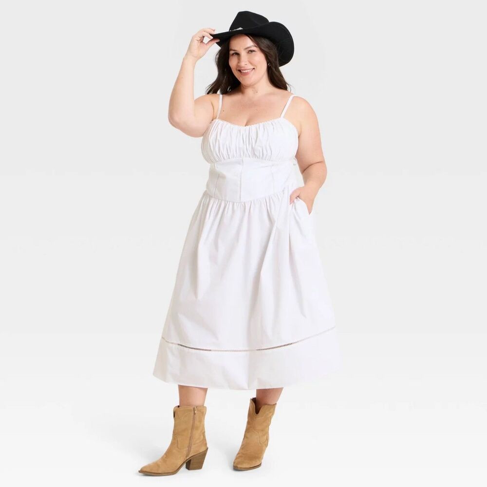 Women's Corset Midi Dress - A New Day™ White 3XL - Picture 6 of 6